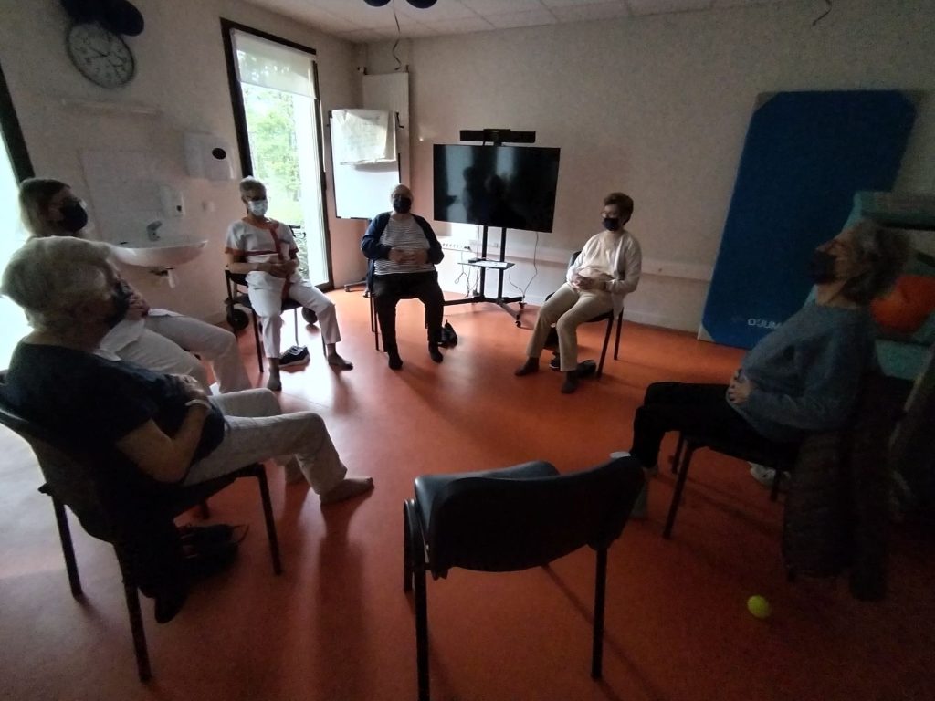 Séance de respiration avec la psychomotricienne